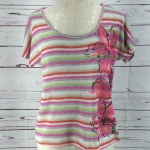 Premium Vanity Collection Rainbow Floral knit medium‎ Blouse